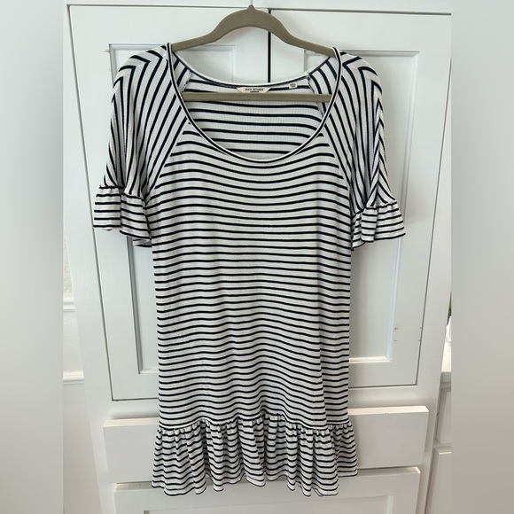 Max Studio Black and White Striped Mini Dress - Picture 2 of 4